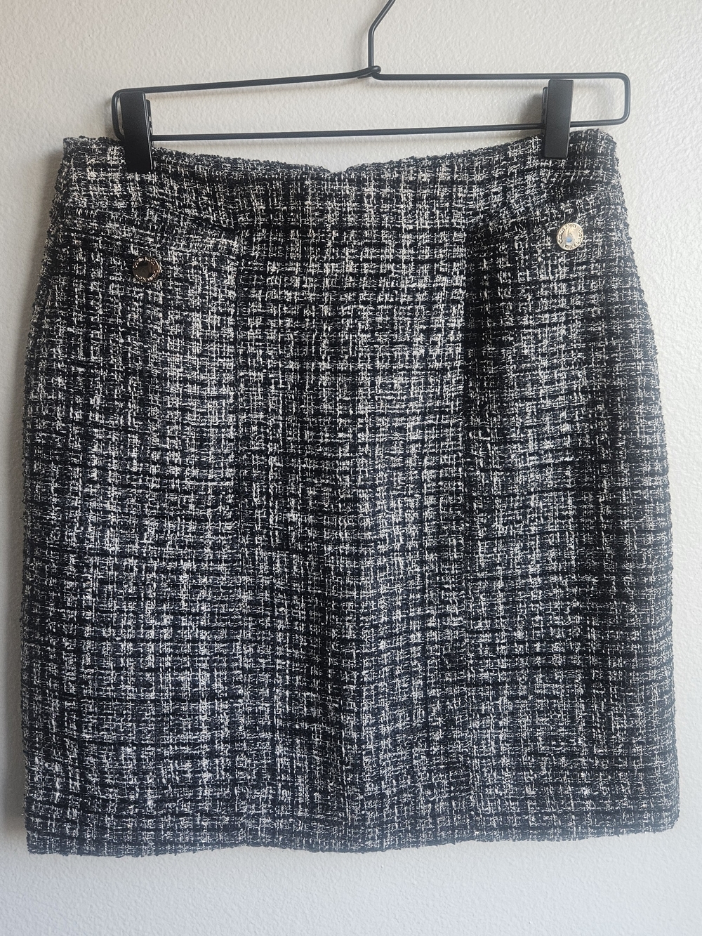 Calvin Klein Black & White Tweed Mini Skirt